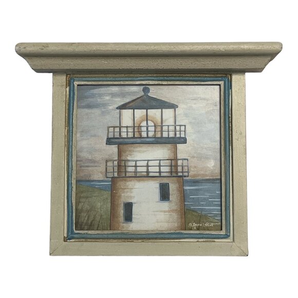 Set of 2 Lighthouse Wall Art Plaques by Dianne Lotter | Coastal Beach Decor | 8” - Picture 4 of 4